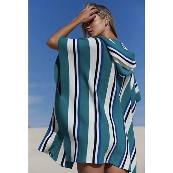 Free People All I Need Stripe Hooded Poncho - Picture 2 of 5